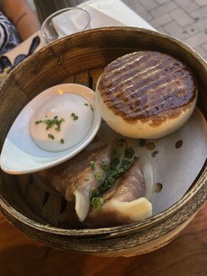 King oyster mushroom bao and gyoza at Minty Z in Coconut Grove