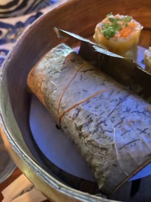 Bbq jackfruit lo Mai gai  at Minty Z in Coconut Grove