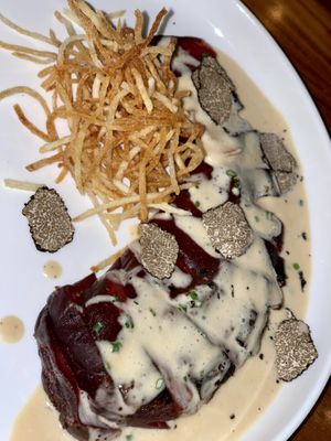  A MUST!!! Truffle eggplant tenderloin 🍆  at Minty Z in Coconut Grove