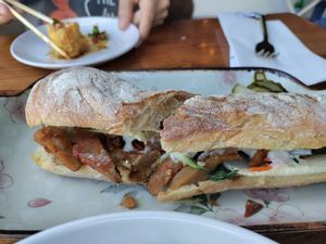 Rubbery, tasteless seitan 😞 at Minty Z in Coconut Grove