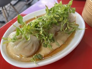 Edamame dumplings  at Minty Z in Coconut Grove