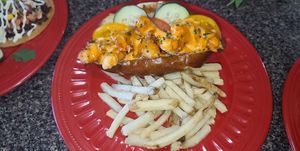 Vegan Shrimp Po Boy at Crystals Soul Cafe in Los Angeles