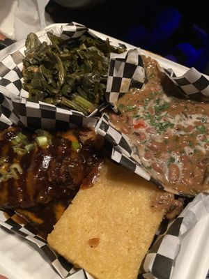 BBQ soul plate- amazing  at Crystals Soul Cafe in Los Angeles