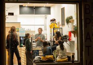 Outside at New Wave Burgers in Sofia