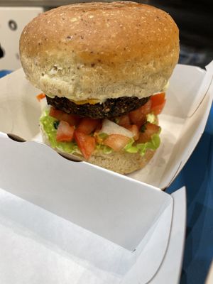 Mung bean burger at New Wave Burgers in Sofia