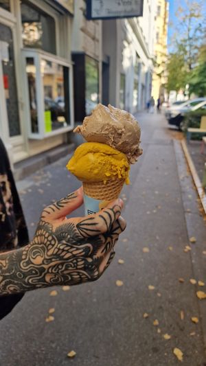 Pumpink spice&ginger bread ice cream at Die Eisperle - Conrad in Graz