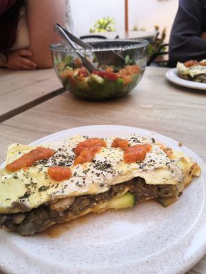 Vegan Lasagna at Verde Café in Atuntaqui