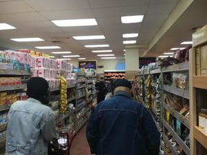 Aisle filled with food.  at Trader Joe's - Union Square in New York City