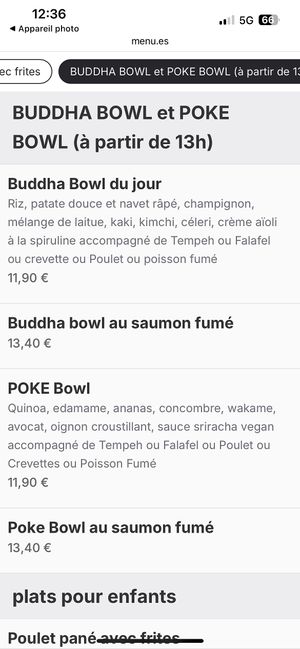 Menu #Veganuary at Bliss Café in Tenerife