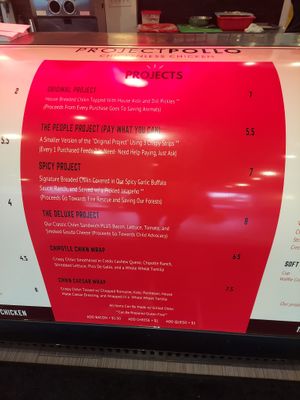 Menu at Project Pollo in San Antonio