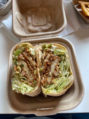 Fantastic chipotle chickn wrap!! Will definitely be back, kids liked the nuggets/mac n cheese.  at Project Pollo in San Antonio