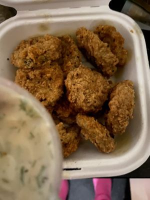 Gluten Free Fried Pickles  at Project Pollo in San Antonio