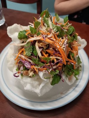 Mushroom salad at Happy Vegan in Da Nang