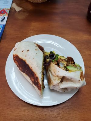 Vegan breakfast burrito at Makin' Groceries in Biloxi