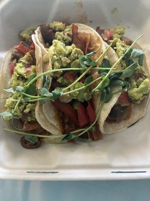 Fajita mushroom tacos..DELISH!  at Makin' Groceries in Biloxi