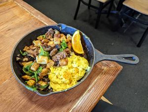 Planet hash (veganized). at Chops & Eggs in Corpus Christi