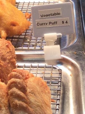 Curry puffs are vegan at Borneo Intersection in Casuarina