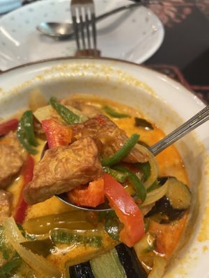 Tempe coconut curry #Veganuary at Cabe Meguro in Tokyo