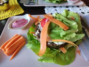 Walnut burger patty also super tasty at Zdravo Ljubavi in Belgrade