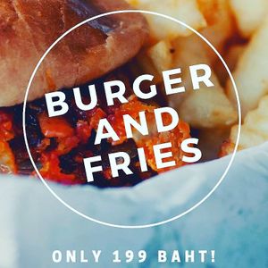 Meal deal at VBurger in Bangkok