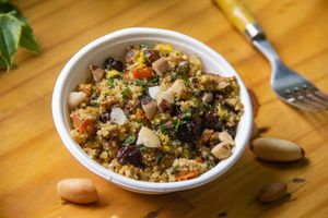 Couscous with mushrooms and nuts at Oby Sabores Orgânicos in Brasilia