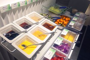 Salad bar at Paradise Veggie 樂園素食 in Hong Kong Island