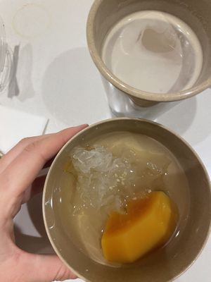 Dessert + soy milk plus espressoo  at Paradise Veggie 樂園素食 in Hong Kong Island