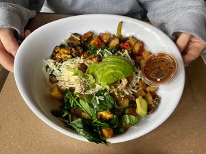 Vegan breakfast bowl   at Mama's Egg House in Idyllwild
