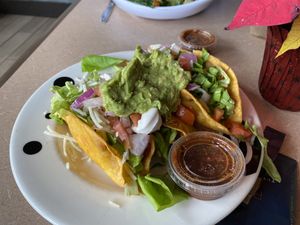 Vegan potato tacos   at Mama's Egg House in Idyllwild
