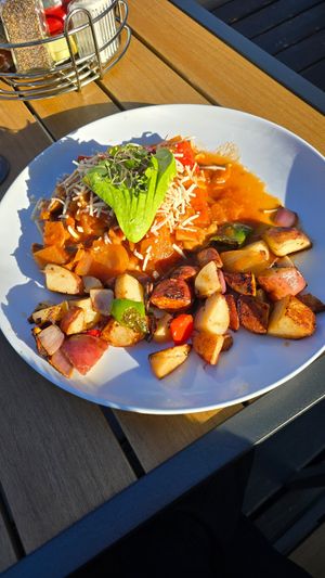 Vegan Huevos Rancheros at Mama's Egg House in Idyllwild