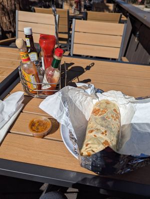 Massive breakfast burrito at Mama's Egg House in Idyllwild