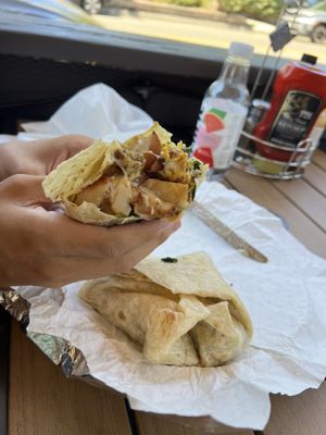 Vegan breakfast burrito   at Mama's Egg House in Idyllwild
