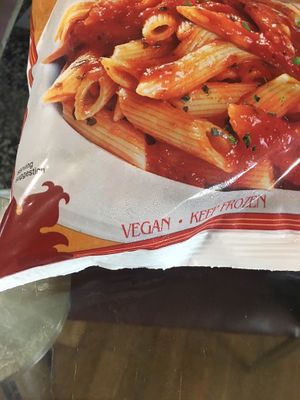 Vegan label for pasta at Trader Joe's in Springfield