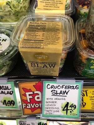 Accidentally vegan slaw at Trader Joe's in Springfield