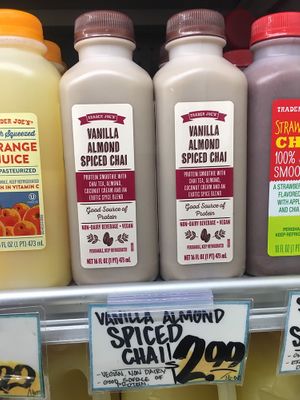 Vegan chai drink at Trader Joe's in Springfield
