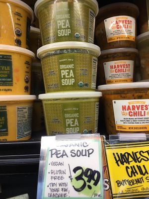 Vegan pea soup at Trader Joe's in Springfield