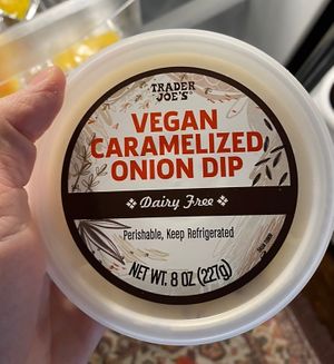 Vegan caramlized onion dip   at Trader Joe's in Virginia Beach
