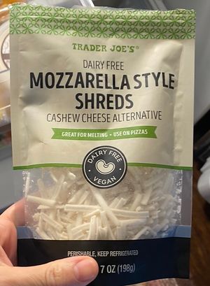 Vegan mozz shreds   at Trader Joe's in Virginia Beach