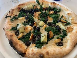 Veggie daily special made vegan  at Pizzeria Boema in Lenox