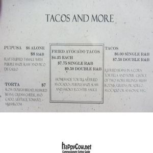 Menu as of November 2011 at Radical Eats in Houston