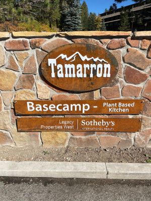 Signage in the parking lot at the lodge at Basecamp in Durango