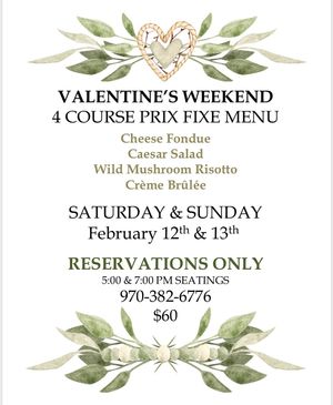 We’re booking up quickly. Call us to make your reservation. 970-382-6776
Open for regular menu lunch from 1130AM until 3PM on Saturday 2/12 and Sunday 2/13 at Basecamp in Durango