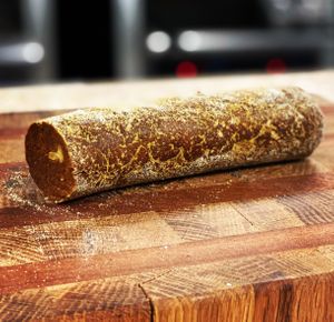 Vegan house made spicy salami!  Now gracing our cheese boards! at Basecamp in Durango