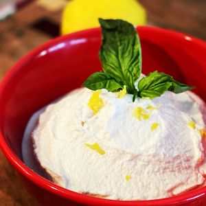 Housemade lemon ricotta (raw, gluten and oil free) at Basecamp in Durango