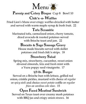 Our Easter Brunch Menu!  Reservations required. 💜 at Basecamp in Durango