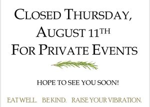 Closed, Thursday August 11th   at Basecamp in Durango