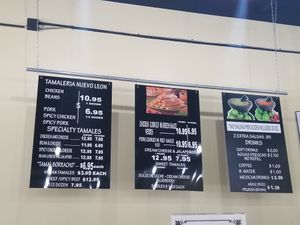 Menu at Tamalería Nuevo Leon in Richardson