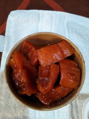 Candied yams at Binge Kitchen in Austin
