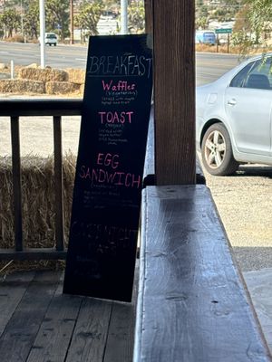 Vegetarian items on this breakfast board.  at Yucca Valley Outpost in Yucca Valley