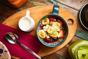 Quinoa Porridge - served with soy milk at Claudia Road Cafe in Toongabbie
